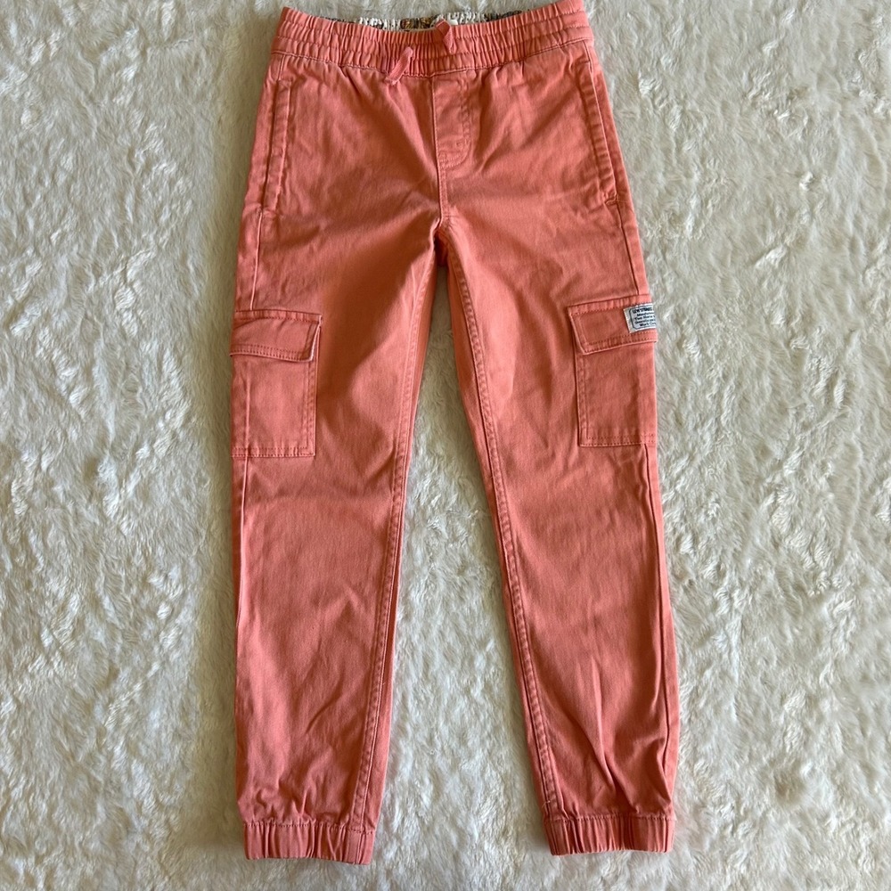 Levi's Cargo Jogger Pants Girls Size 8 Coral Pink Excellent Stretch Twill